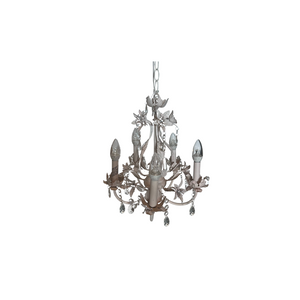 White Metal 5L Chandelier