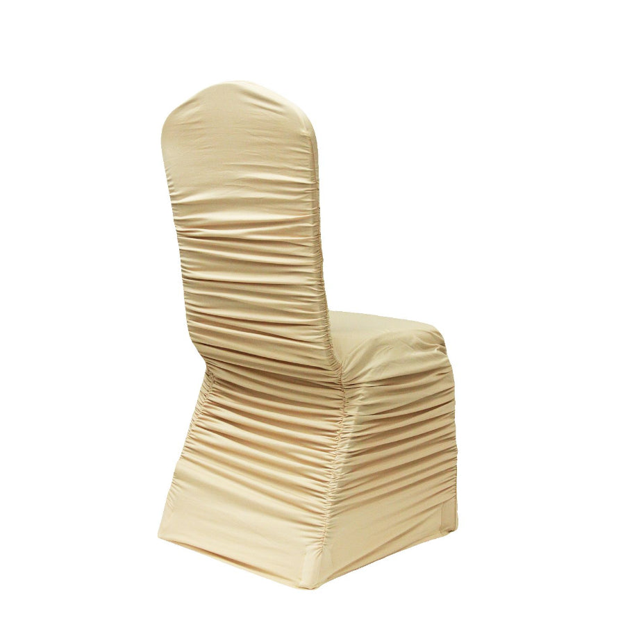 Champagne Ruched Chair Cover