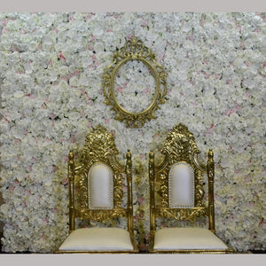 Ivory Floral Wall Backdrop with Venetian Mirror Frame