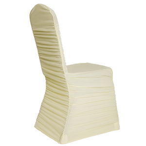 Ivory Ruched Chair Cover