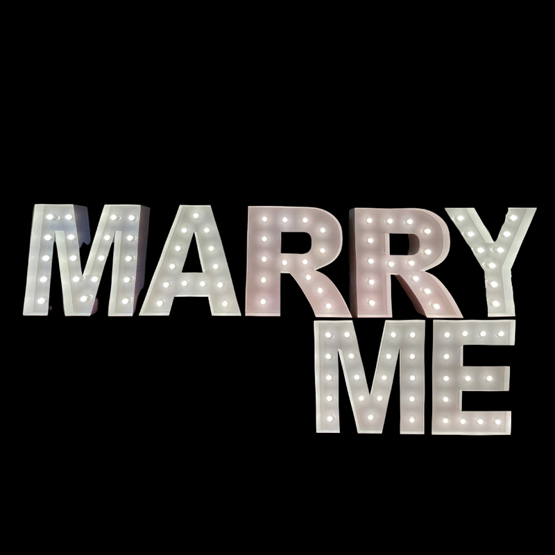 "MARRY ME" Marquee Letters Display - 4' Tall