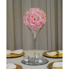 Martini Vase with rose ball centrepiece