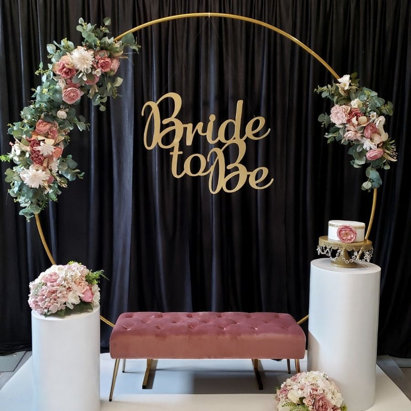Round Arch with Ivory&Blush Flowers - DIY Backdrop