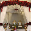Red Flower Crown on Round Mandap