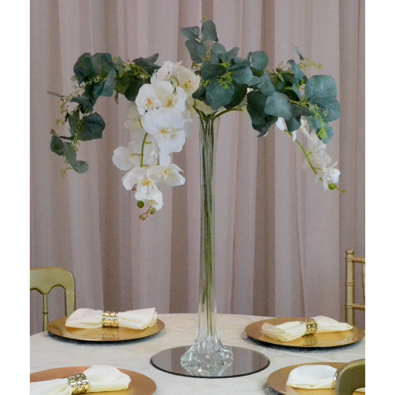 White Flower Bush in Black Eiffel Tower Vase