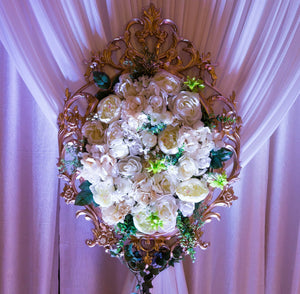 Venetian Mirror Frame with Ivory Florals