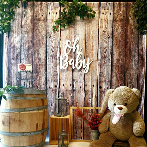 Wood Texture with Greenery - DIY Backdrop