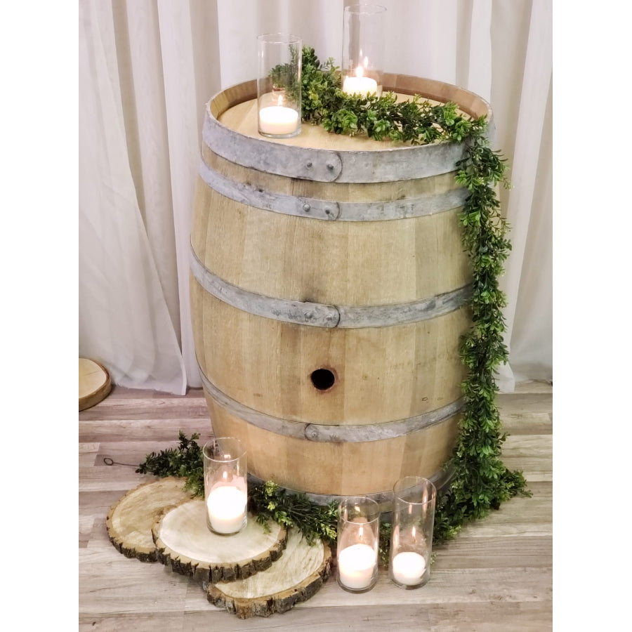 Barrel for rustic theme decor